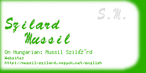 szilard mussil business card